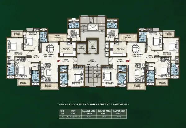 Omaxe Cassia 4BHK Floor Plan